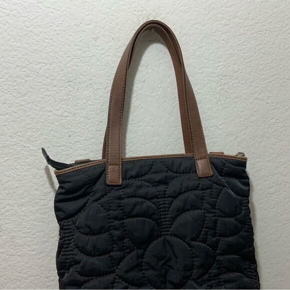 Fossil Keyper Bag Quilted Tote Bag Black Brown - Picture 5 of 13